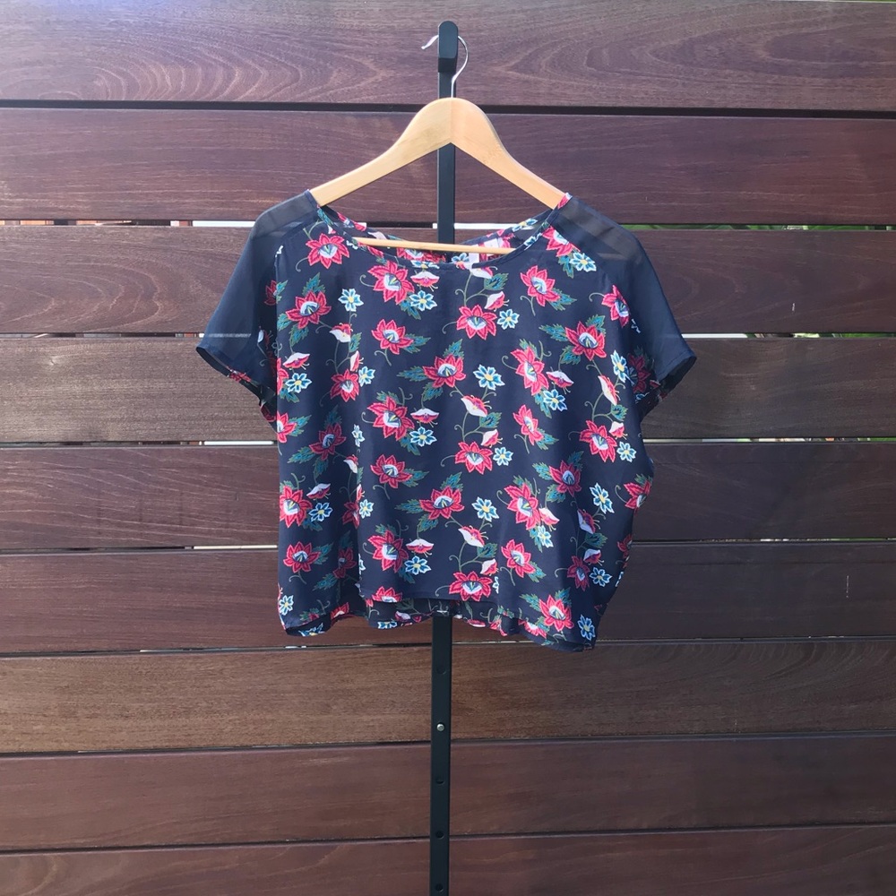 Frenchi Floral Short Sleeve Blouse